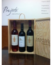 Caja regalo tres vinos (madera)