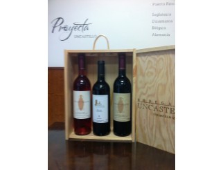 Caja regalo tres vinos (madera)